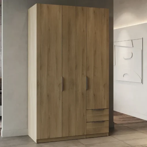 ARMOIRE 3 PORTES 2 TIROIRS